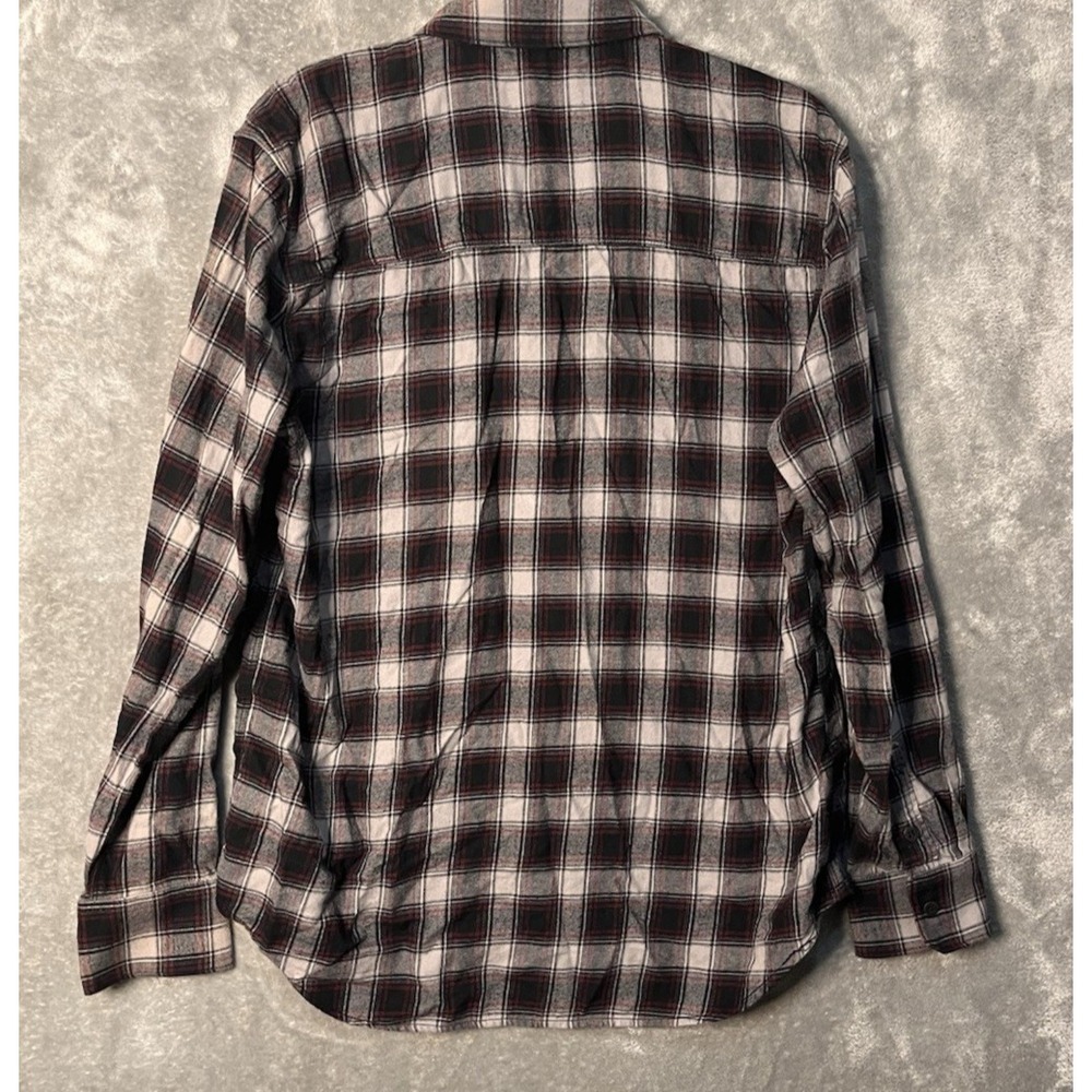 Paige Mens Everett Button Down Shirt Large‎ Plaid Rayon Cotton Soft Flannel - Picture 8 of 8